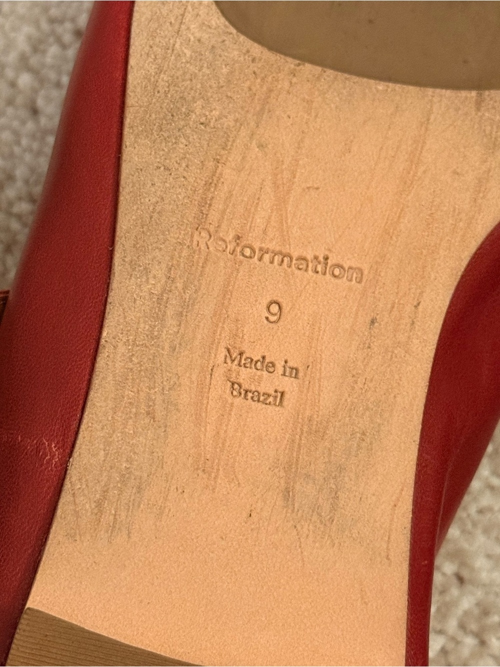 Reformation Bethany Mary Jane Ballet Flat
Size 9, BRICK RED LEATHER - Picture 6 of 6